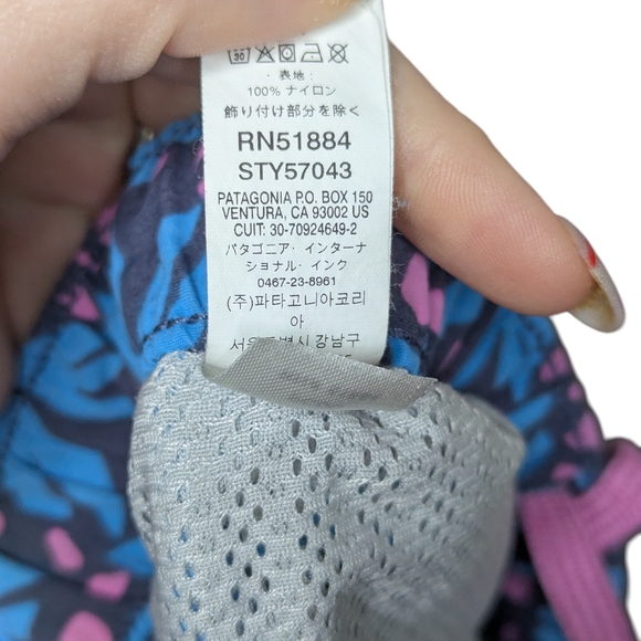 Patagonia Barely Baggies Blue Pink Floral Athletic Women's Shorts Small Outdoor - Picture 9 of 12